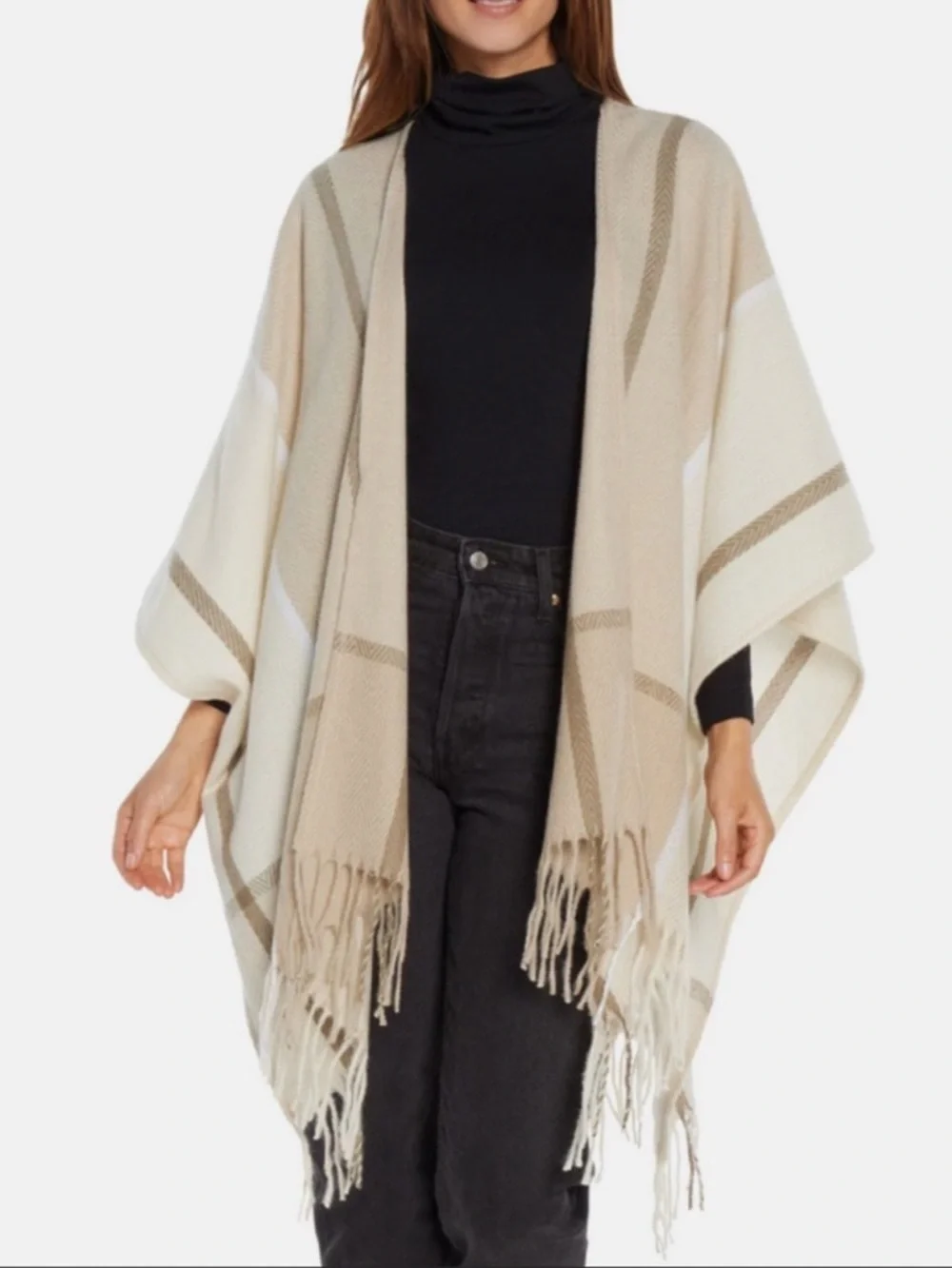 NWT Woolrich Plaid Fringe Blanket Wrap